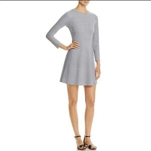 TORI BURCH Corinne Ponte Knit Navy‎ Chain Print Dress Size Small